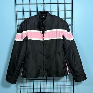 House of Leather Motorcycle Jacket Womens 2XL Black‎ Lined Waterproof